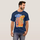 Farbenfrohe Retro Groovy Abstrakter Traum T-Shirt (Vorne ganz)