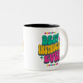 Farbenfrohe Retro Groovy Aufwertung Tasse (VorderseiteRechts)