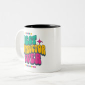Farbenfrohe Retro Groovy Aufwertung Tasse (Vorderseite Links)