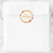 Farbenfrohe Retro Groovy Daisy Blume Kinderdusche Runder Aufkleber (Tasche)