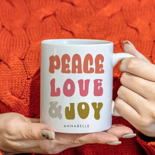 Farbenfrohe Retro Groovy Peace Liebe Joy Holiday Kaffeetasse