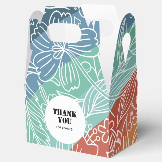 Farbenfrohe Retro Groovy Regenbogen Bloral Geburts Geschenkschachtel (Geöffnet)