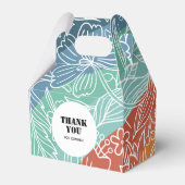 Farbenfrohe Retro Groovy Regenbogen Bloral Geburts Geschenkschachtel (Vorderseite)