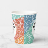 Farbenfrohe Retro Groovy Regenbogen Bloral Geburts Pappbecher (Rechts)