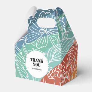 Farbenfrohe Retro-Groovy-Regenbogen-Blumen-Geburts Geschenkschachtel