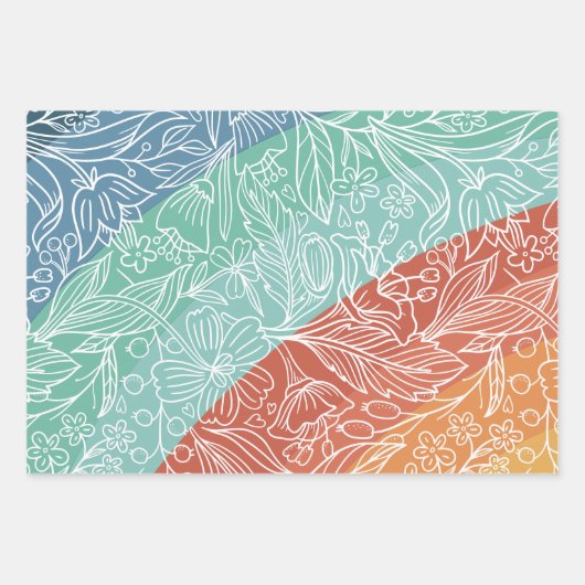 Farbenfrohe Retro Groovy Regenbogen Geschenkpapier Set (Vorderseite 3)