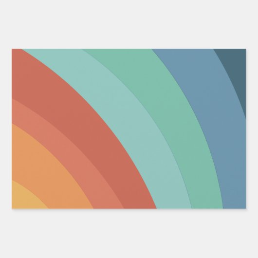 Farbenfrohe Retro Groovy Regenbogen Geschenkpapier Set (Vorderseite 2)