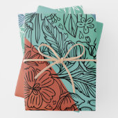 Farbenfrohe Retro Groovy Regenbogen Geschenkpapier Set (Beispiel)