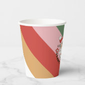 Farbenfrohe Retro Groovy und helle Weihnachten Pappbecher (Vorderseite)
