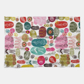 Farbenfrohe Retro Hand gezeichnete Blume Geschirrtuch (Horizontal)