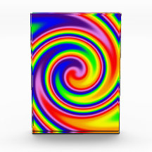 Farbenfrohe Retro Hippie Spiral Rainbow Swirl