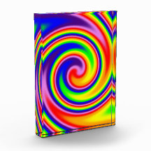 Farbenfrohe Retro Hippie Spiral Rainbow Swirl