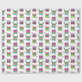 Farbenfrohe Retro HO HO Weihnachtsfunkel Geschenkpapier (Flach)