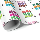 Farbenfrohe Retro HO HO Weihnachtsfunkel Geschenkpapier (Rolleneckpunkt)