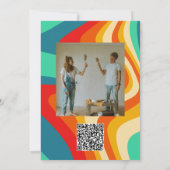 Farbenfrohe Retro-Hochzeit mit Foto Einladung (Rückseite)