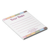 Farbenfrohe Retro Ihr Name Linken Notizblock (angewinkelt)