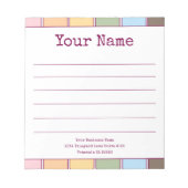 Farbenfrohe Retro Ihr Name Linken Notizblock (Vorderseite)