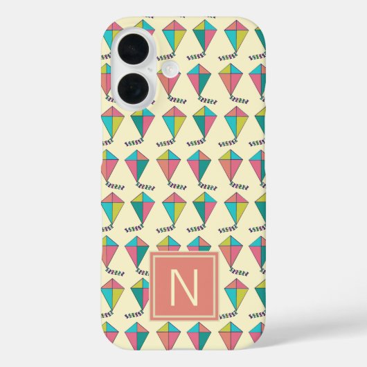 Farbenfrohe Retro Kite Muster Case-Mate iPhone Hülle (Rückseite)
