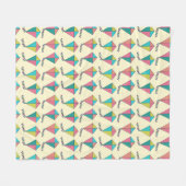 Farbenfrohe Retro Kite Muster Fleecedecke (Vorderseite (Horizontal))