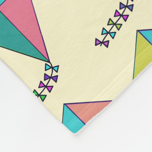 Farbenfrohe Retro Kite Muster Fleecedecke (Ecke)
