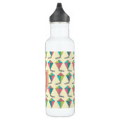 Farbenfrohe Retro Kite Muster Monogramm Edelstahlflasche (Rechts)