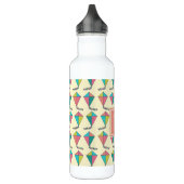 Farbenfrohe Retro Kite Muster Monogramm Edelstahlflasche (Links)