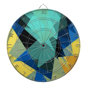 Farbenfrohe Retro Kubismus Kunst Dartscheibe
