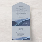 Farbenfrohe Retro kühne Blumensommer Hochzeit A All In One Einladung (Innen Boden)