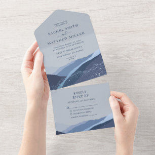 Farbenfrohe Retro kühne Blumensommer Hochzeit A All In One Einladung