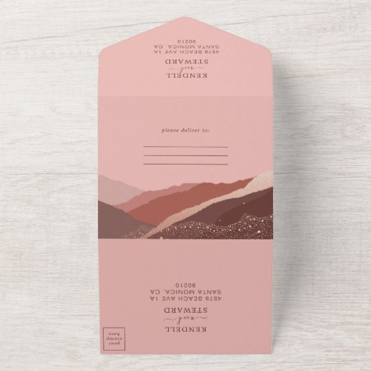 Farbenfrohe Retro kühne Blumensommer Hochzeit A All In One Einladung (Außenbereich)