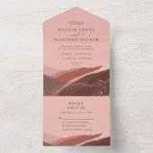 Farbenfrohe Retro kühne Blumensommer Hochzeit A All In One Einladung (Innen Boden)