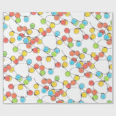 Farbenfrohe Retro-Lichterkette als Geschenkpapier (Flach)