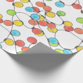 Farbenfrohe Retro-Lichterkette als Geschenkpapier (Ecke)