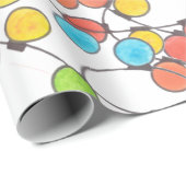 Farbenfrohe Retro-Lichterkette als Geschenkpapier (Rolleneckpunkt)