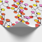 Farbenfrohe Retro-Lichterkette Geschenkpapier (Ecke)