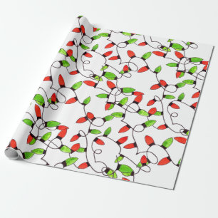 Farbenfrohe Retro-Lichterkette Verpackungspapier Geschenkpapier