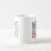 Farbenfrohe Retro Merry and Bright Stars Foto Kaffeetasse (Mittel)