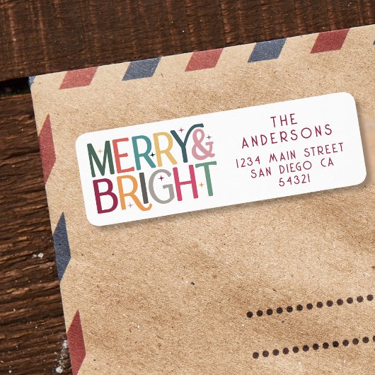 Farbenfrohe Retro-Merry-Bright-Stars