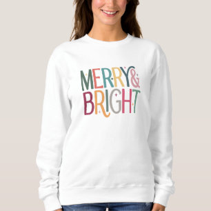 Farbenfrohe Retro-Merry-Bright-Stars Sweatshirt