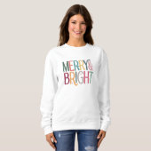 Farbenfrohe Retro-Merry-Bright-Stars Sweatshirt (Vorne ganz)
