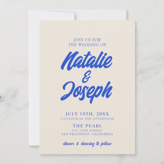 Farbenfrohe Retro Minimal Bright Bold Moderne Hoch Einladung (Vorderseite)