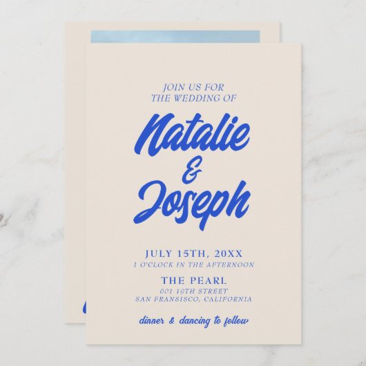 Farbenfrohe Retro Minimal Bright Bold Moderne Hoch Einladung (Vorne/Hinten)