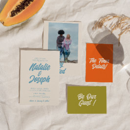 Farbenfrohe Retro Minimal Bright Bold Moderne Hoch Einladung