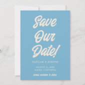 Farbenfrohe Retro Minimal Bright Modern Funky Wedd Save The Date (Vorderseite)
