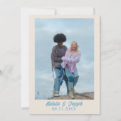 Farbenfrohe Retro Minimal Bright Modernes Foto Hoc Save The Date (Rückseite)