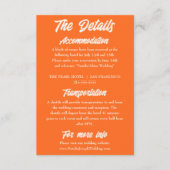 Farbenfrohe Retro Minimal Modern Wedding Details Begleitkarte (Vorderseite)