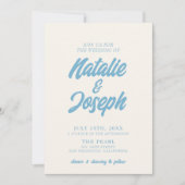 Farbenfrohe Retro Minimaler Spaß Moderne Hochzeit Einladung (Vorderseite)