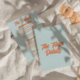 Farbenfrohe Retro Minimaler Spaß Moderne Hochzeite Begleitkarte