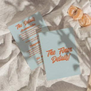 Farbenfrohe Retro Minimaler Spaß Moderne Hochzeite Begleitkarte