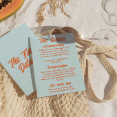 Farbenfrohe Retro Minimaler Spaß Moderne Hochzeite Begleitkarte